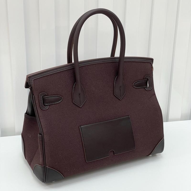 2025 New Style Genuine Leather Womens Bag Swiftr Cowhide Stitched Boston 30CM Handheld Metal Bag Crossbody Shoulder Bag