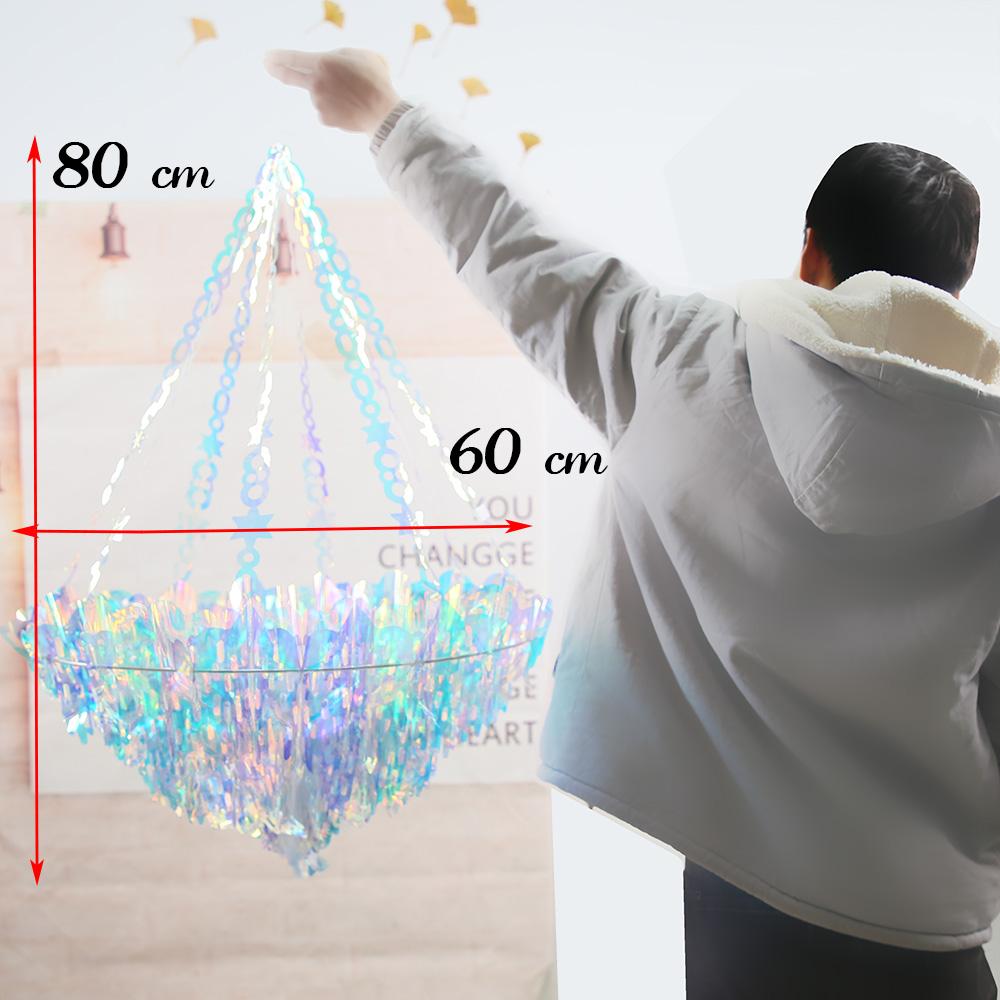 Iridescent Shiny Rainbow Honeycomb Snowflake Xmas Tree Star Fan Curtains For Birthday Party Wedding Christmas Decor