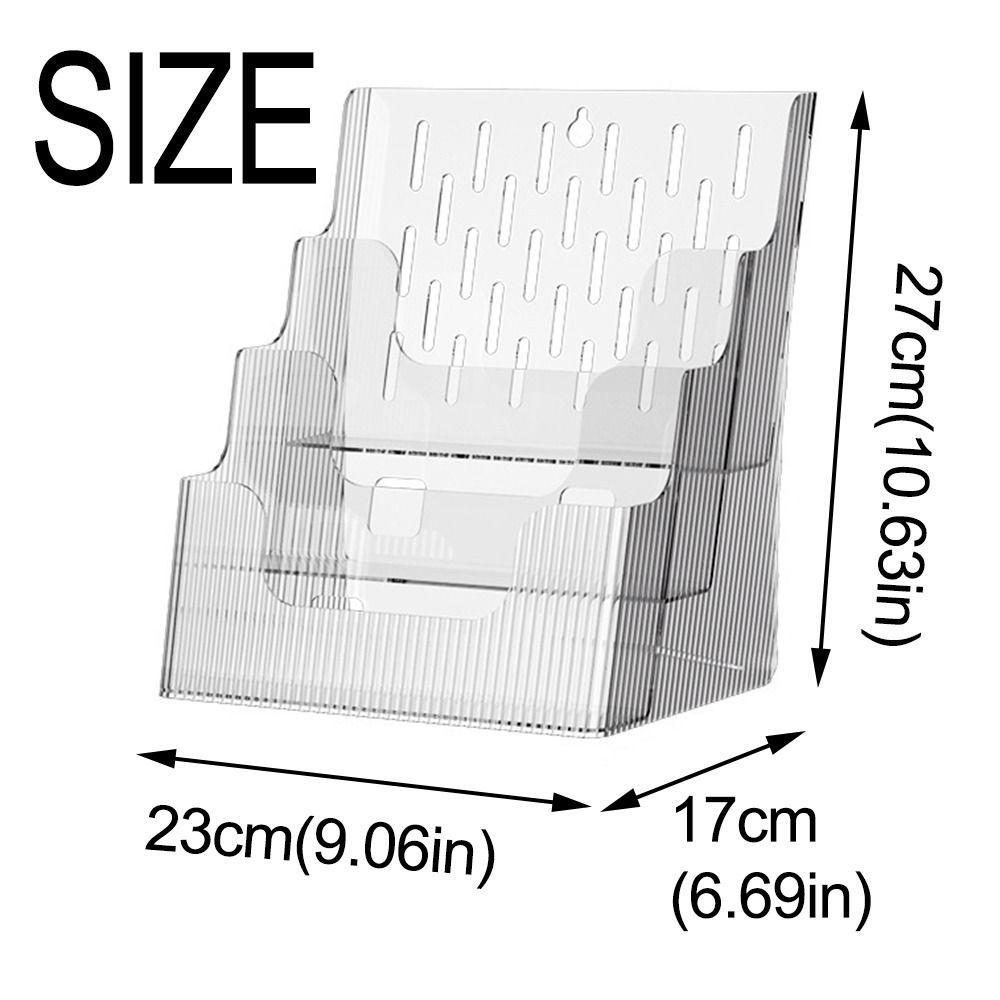 Clear Brochure Display Holder 3 Tiers Desktop Book Stand Pamphlet Flyer Organizer  Study Room