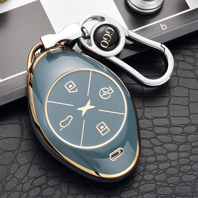 Luxury Key Case for 2021 Xpeng Motors G3/P7 - Unisex Full Cover with Buckle