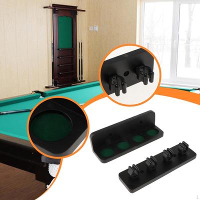 Pool Cue Rack Billiard Sticks Holder Easy To Install Wall Mounted for 4 Cues Rest Break Room