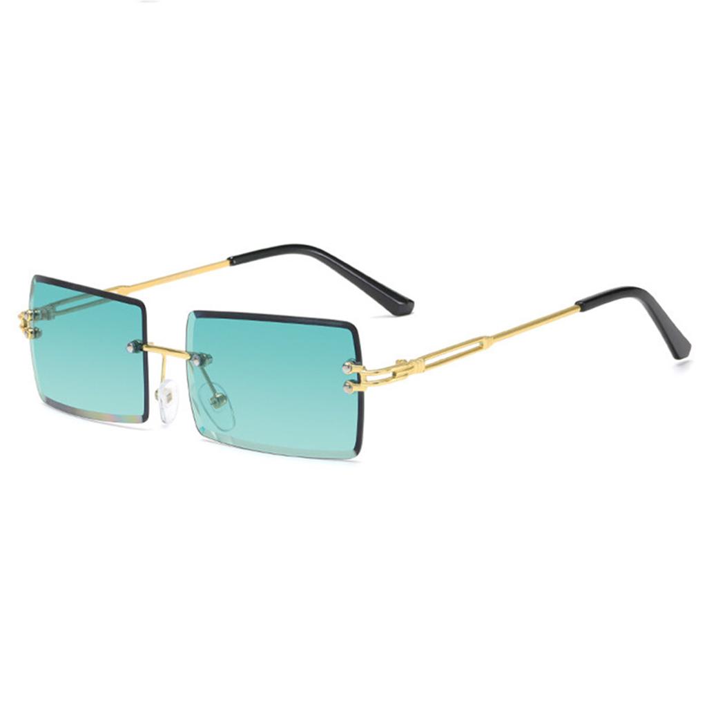 Rimless Sunglasses Ocean Film Progressive Film Sunglasses Metal Square Fashion Sunglasses Women's Sunglasses