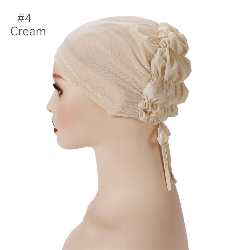 Soft Muslim Underscarf Pleated Inner Hijab Caps Islam Turban Cap Bonnet Hijab Islamic Turbans For Women Hijabs Caps