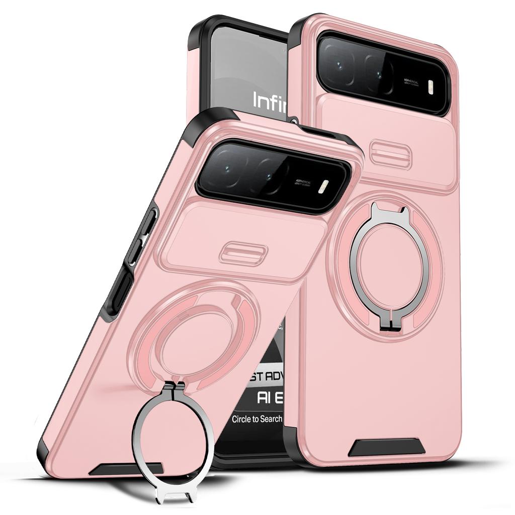 Magnetic Ring Stand Phone Case For Infinix Hot 60i 5G 50i 4G Smart 9 HD Tecno Spark Go KM8 Slide Camera Protection Back Cover