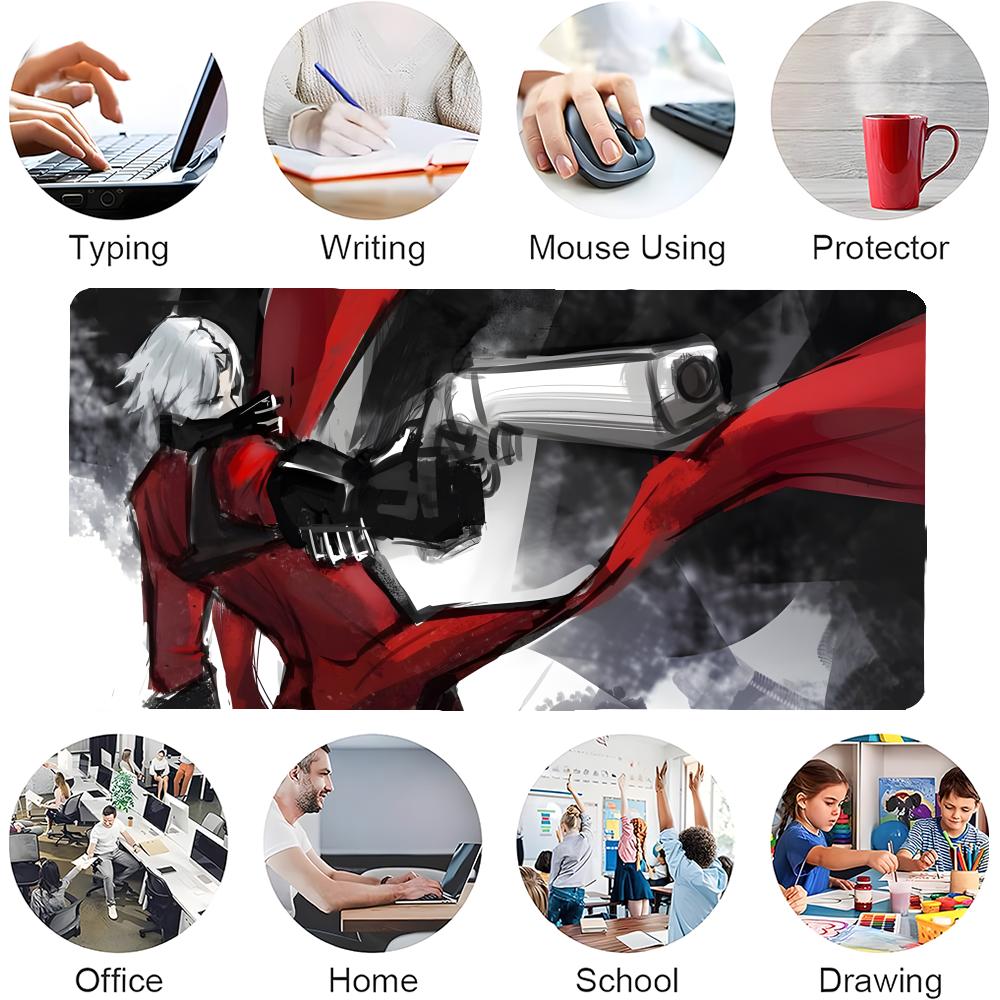 Stitched Edges Gaming Mouse Pad Cool Red Vs Blue Anime Sword Fight Print Nonslip Desk Mat for PC Gamer  Daily Use