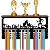 Portamedaglie da Parete in Metallo 4 File Espositore Scaffale per Trofei Supporto Contiene 70+ Medaglie per Sport Ginnastica Calcio Nuoto Premi 15,7 x 7,9 Pollici