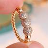Trendy White Zircon Crystal Vintage Gold Color Wedding Bands Engagement Rings For Women Men Minimalist Jewelry