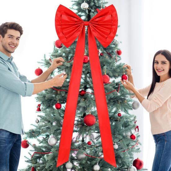Extra Large Christmas Tree Topper Bows 70.9" x 24" Giant Bow Ribbon Tie for Tree Wreath Birthday Wedding Engagement Backdrop Wall Decor