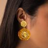 Retro Floral Drop Earrings Sturdy Stainless Steel With Sturdy Acrylic Petal Comfortable Everyday Jewelry