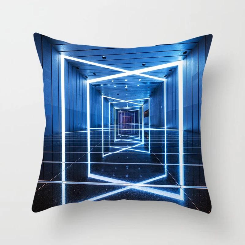 

Персонализированный геометрический принт Декоративная наволочка для офиса Гостиная Украшения для автомобиля Домашняя наволочка 40x40cm