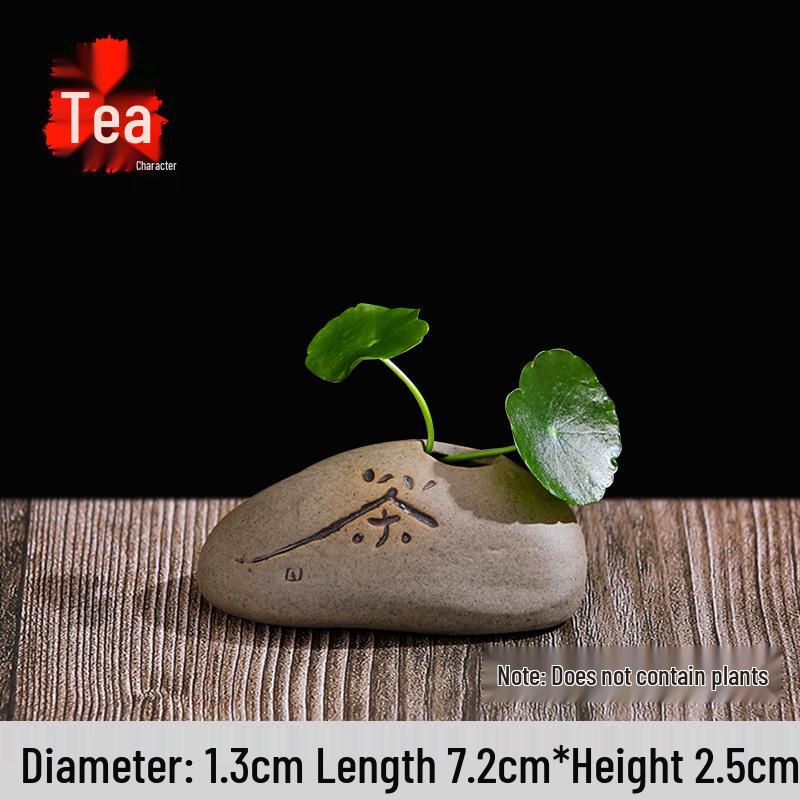 Zen Mini Flower Vase - Creative Coarse Pottery Ornament for Living Room or Tea Table