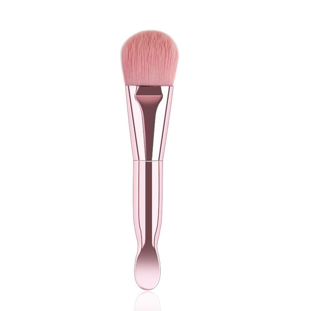 Chrome Handle Silicone Face Mask Brush Soft Hair Foundation Applicator  Skincare Products