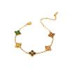 Four-leaf Clover Zircon Bracelet - Colorful Zircon Fashion Luxury Bracelet