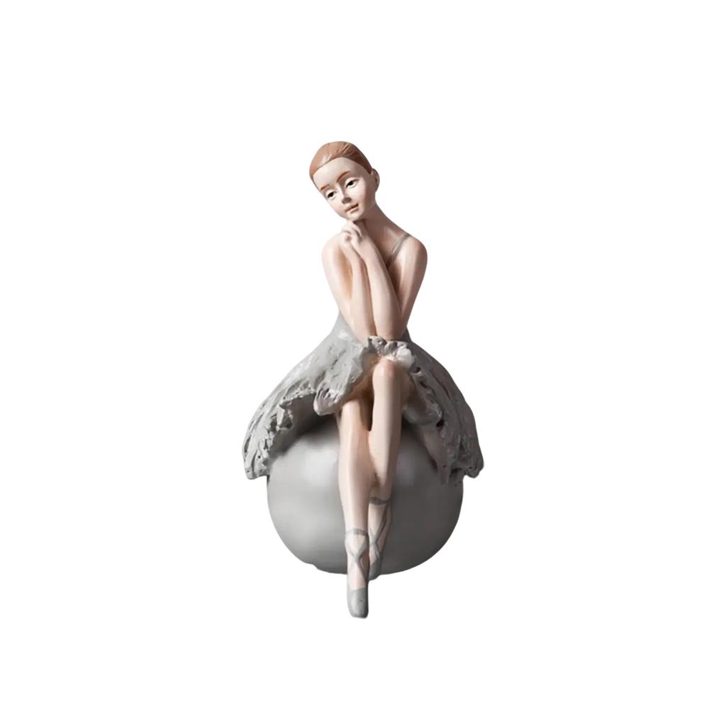 Beautiful Ballerina Sculpture Art Figure Desktop Decorations Collectible Gift Crafts for Dance Lovers Living Room Party Ornament