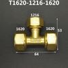 Brass Compression Tee Pex 1216/1418/1620/2026/2632 Pipe Fitting Equal Reduced Aluminum Plastic Pipe Fittings for Floor Heating