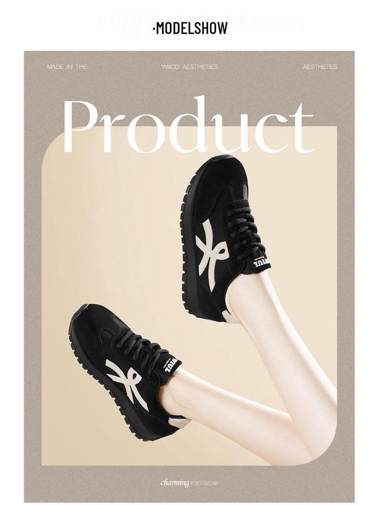 Golden Rabbit 2025 Autumn Women's Korean Fashion Dad Shoes - Comfortable, Thick Sole, Casual Forrest Gump Style.