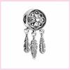 New 925 Sterling Silver Dream Catcher Dangle Charm Heart Shaped Bead For Original Pendant Bracelet Dreamcatcher Jewelry