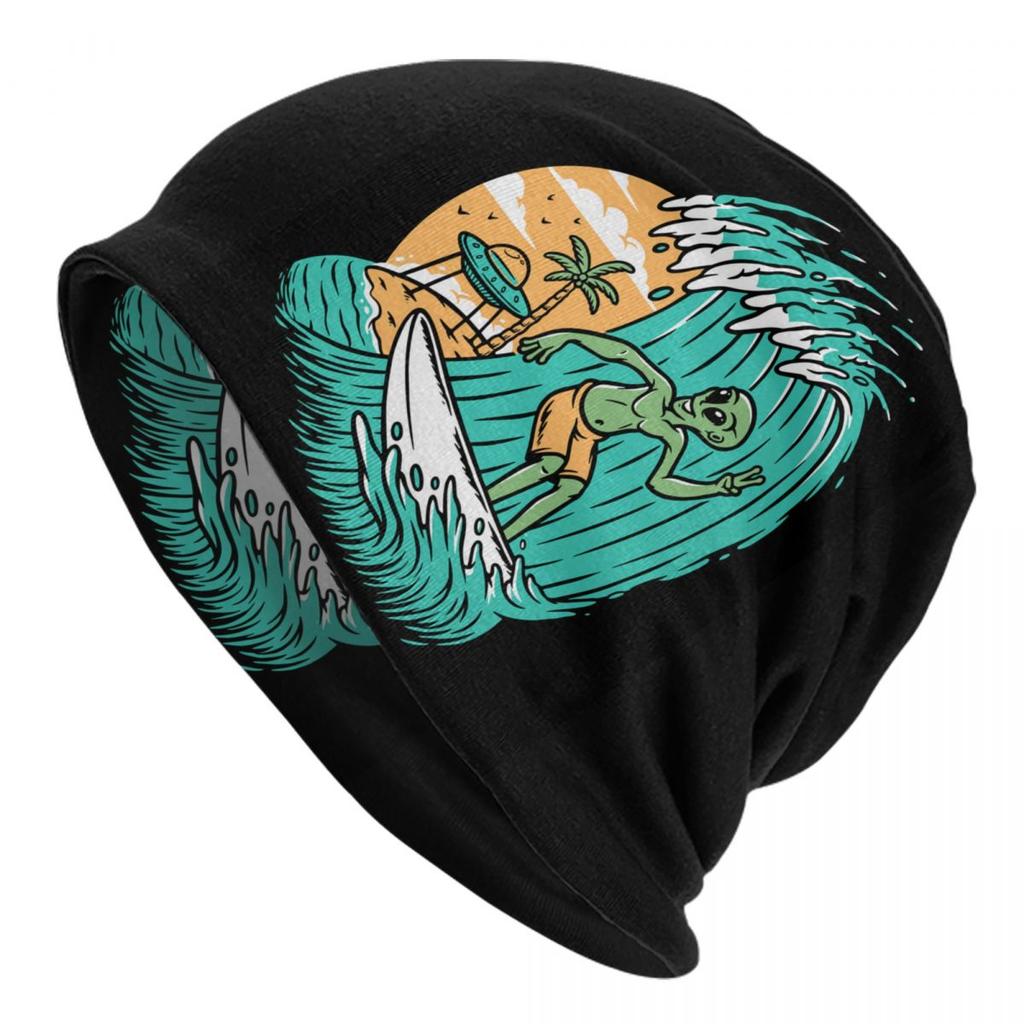 Custom Summer Surf Rider Skull Surfing Skullies Beanies Caps Streetwear Winter Women Unisex Knitting Hats Adult Unisex Bonnet Hats