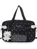 Style Polka Dot Tote Bag With Durable Nylon And Zipper Closure For School And Leisure