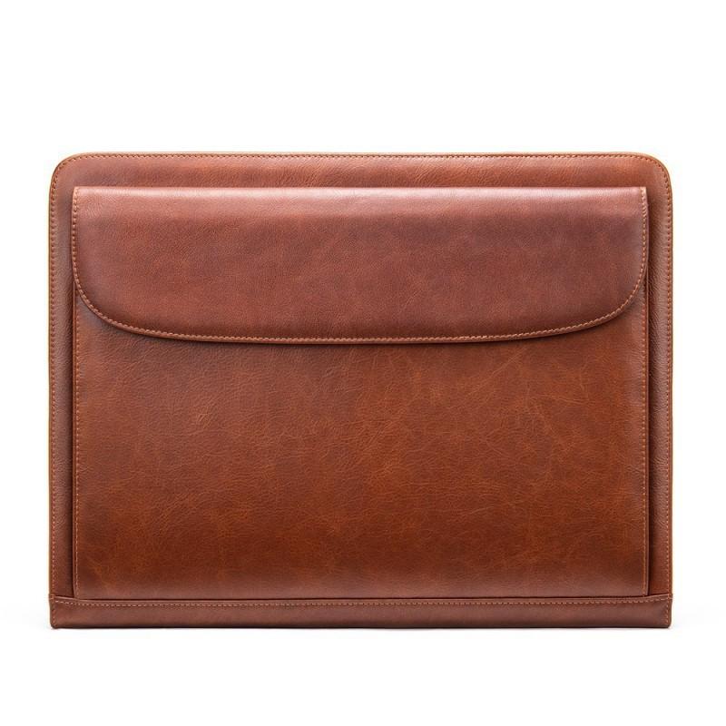 

Business Men s Genuine Leather Handbag Large Capacity IPad Protective Bag Multifunctional Computer 35x2x27cm кавовий
