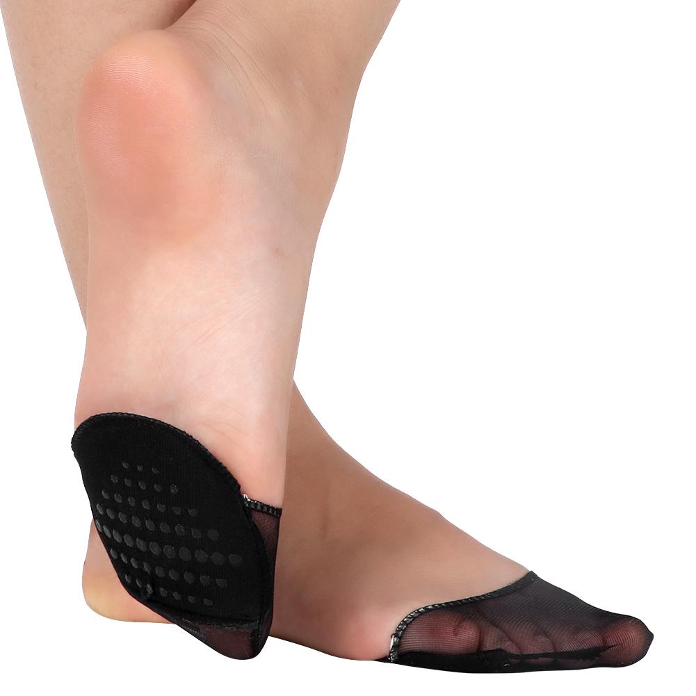 1 Pair of Hidding Non Slip High Heel Forefoot Pad Cushion Foot Care Tool (Black)
