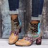 Winter New Classic Retro Fashion Hand-spliced Jacquard Craft Fashion Short Women's Boots