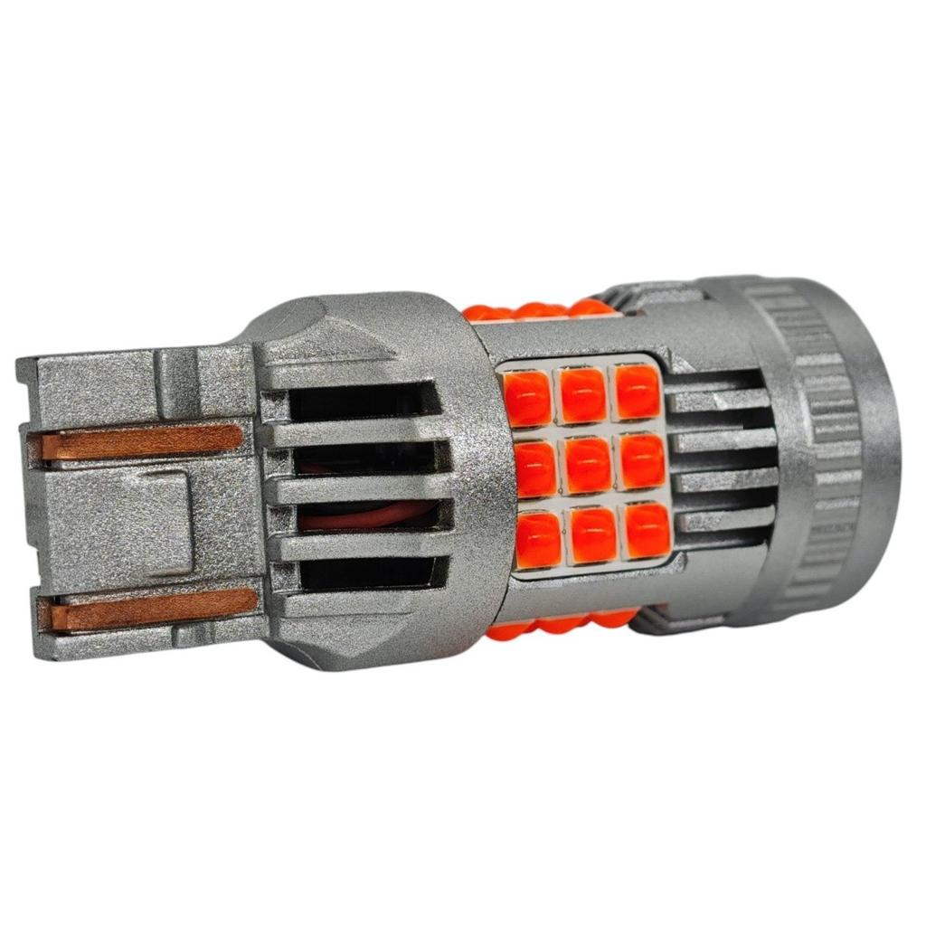 2 szt W21/5W żarówka LED 7443 12-24V bez błędu 2200lm czerwona