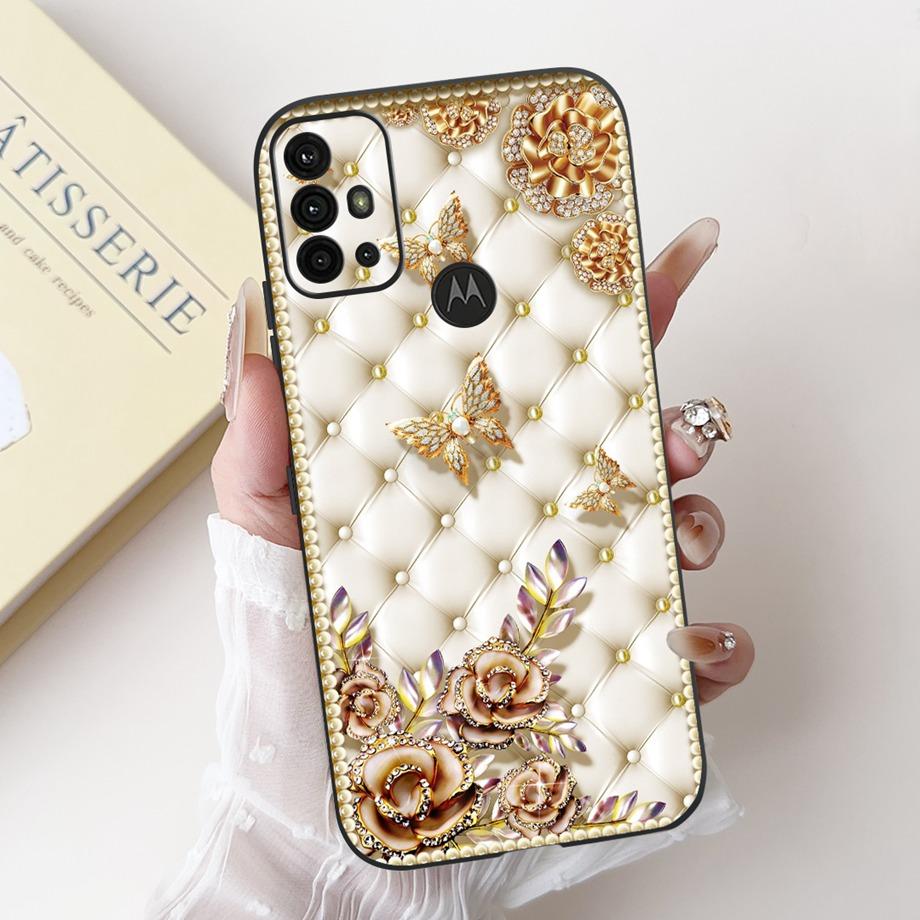 For Motorola Moto G10 G20 G30 G40 Fusion G50 G60 Phone Case Back Cover Soft Matte Silicone Slim Funda Lovely Panda Rabbit Flower