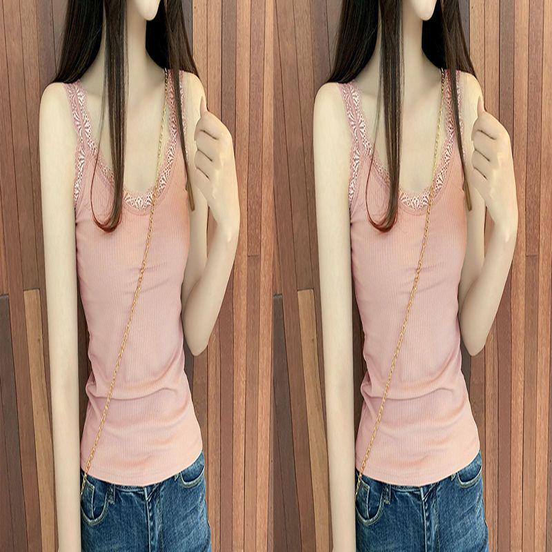Women's Slim-Fit Lace Splicing Backless V-Neck Camisole