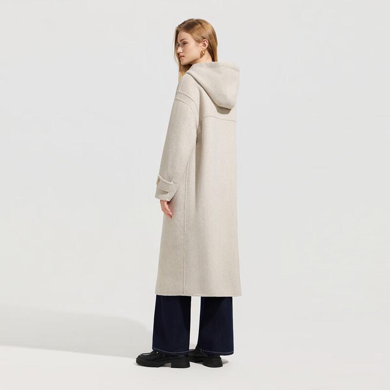Women's Hooded Wool Blend Double-Sided Long Coat