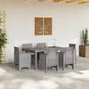 Garden Dining Set 7 pcs Light Grey Poly Rattan