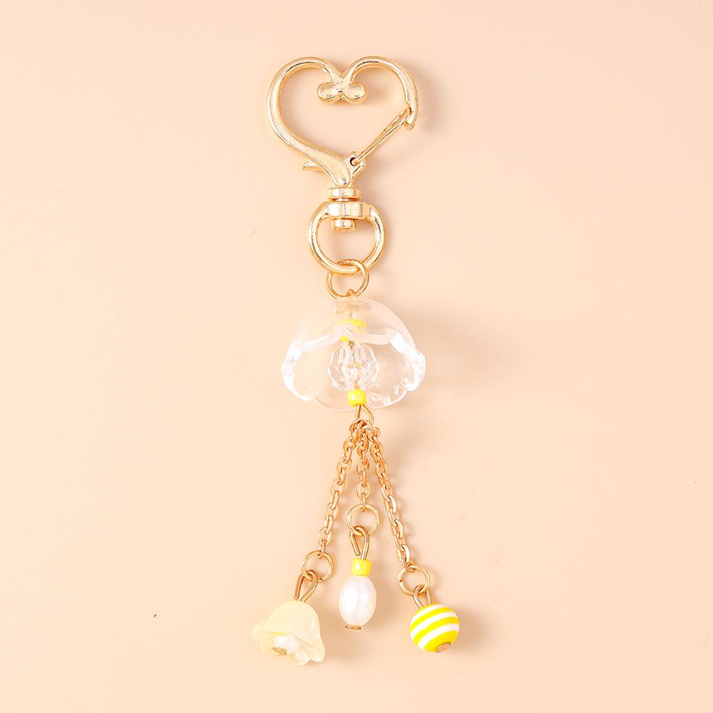 

Pretty Summer Beach Jellyfish Keychain Marine Life Key Ring Pendants for Women Girls Handbag Decor Handmade Key Chain Gift