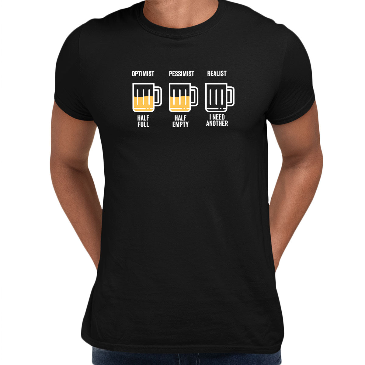 Optimist Pessimist Realist Mens Funny T-Shirt Novelty Joke T-Shirt Rude Gift Him Dad Birthday Slogan Unisex T-Shirt S разноцветный