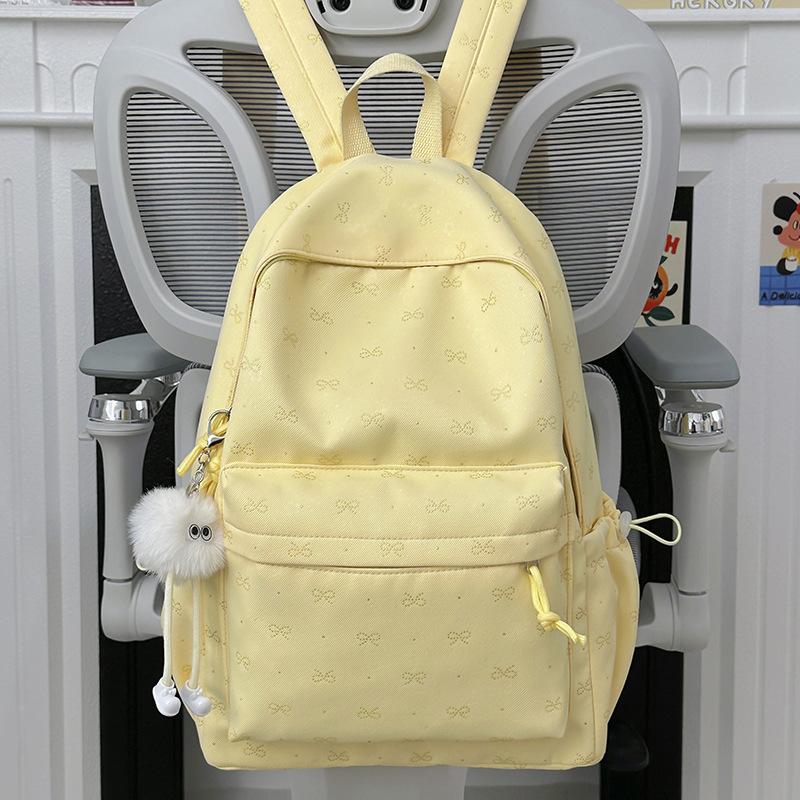 High Value Niche Schoolbag Female College Student Lightweight Backpack Junior High School Student Bow Large Capacity Backpack