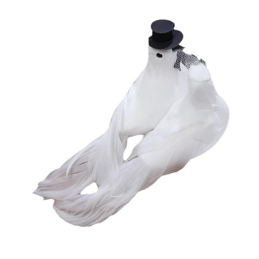 1 Pair Simulated Feather White Dove Creative Simulation Foam Feather Lovers Household Props Wedding Supplies Handicraft
