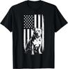 Pitbull American Flag USA Patriotic Dog Retro Vintage Gift Unisex T-Shirt