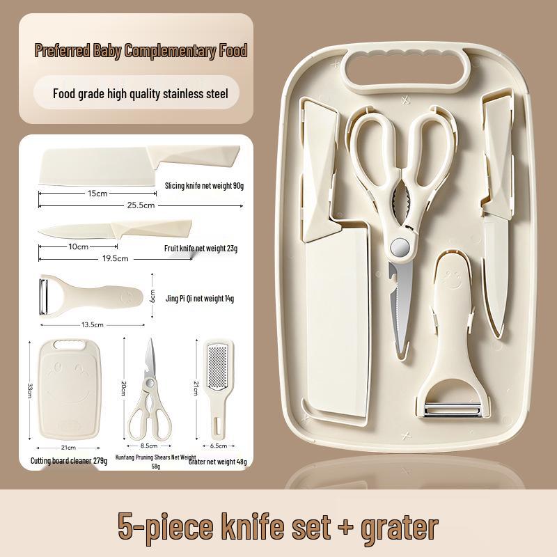 Multi-Functional Baby Food Cutting Board & Knife Set