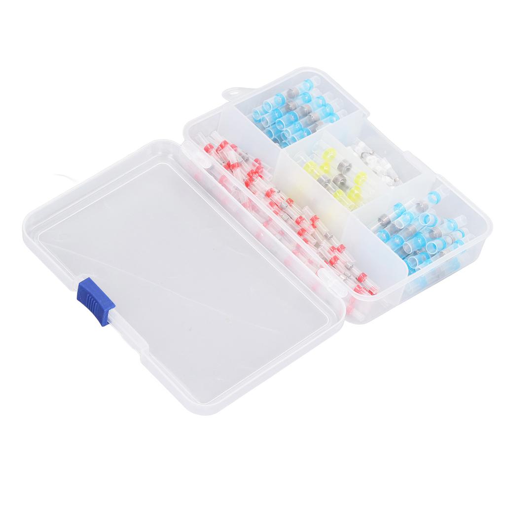 120Pcs 4 Types Tin Soldering Terminal Sealing Heat Shrink Tube Wire Butt Terminal Connector for