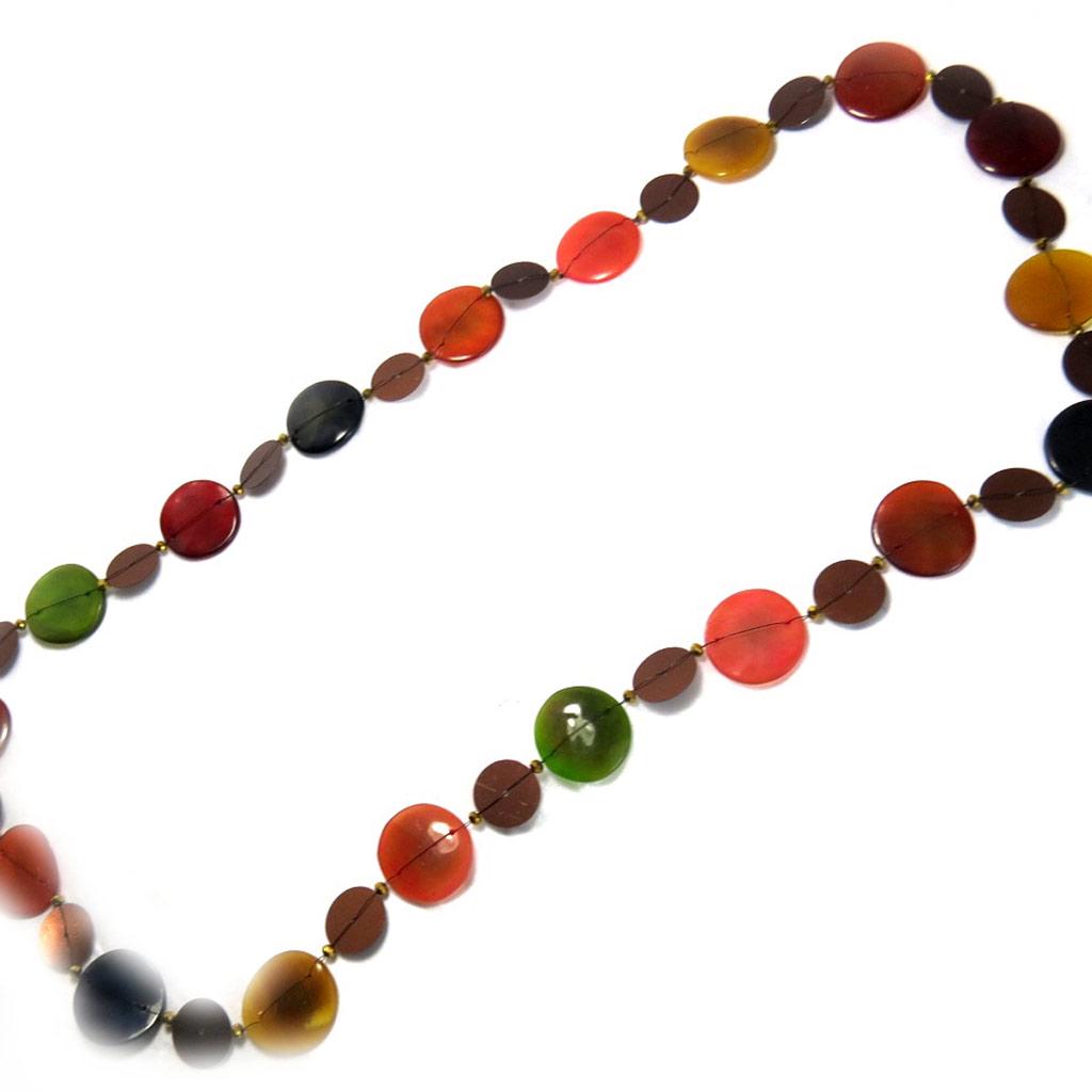 Les Trésors De Lily [L6999] - 'Kilimanjaro' Orange Brown Designer Necklace