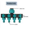 Garden Lawn Water Distributor Faucet One Into Four Out 4 Way Plastic Garden Water Distributor Watering Connector