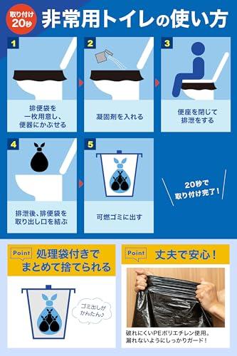 Easy to Use Anywhere Toilet, Toilet Goddess Premium Portable Toilet [Supervised by Disaster Prevention Specialists for 2-4 Person Households] 100 Uses