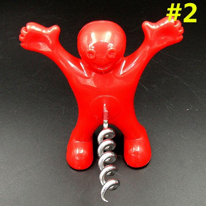 Kitchen Bar Red Fun Happy Man Wine Beer Soda Bottle Novelty Opener Stopper