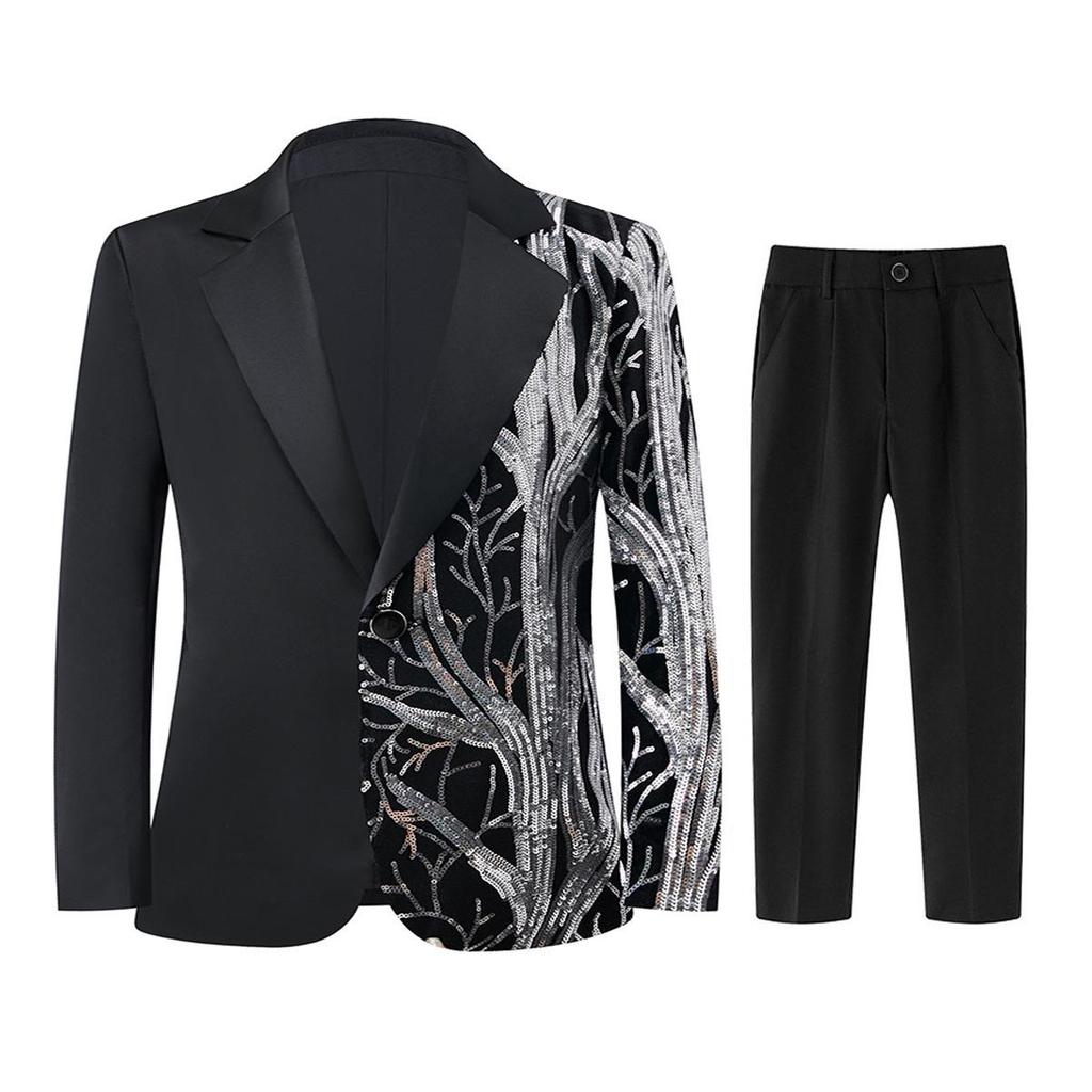 Jungen Glitzer Schimmernder Lässiger Blazer - Trendige Leichte Luxusjacke