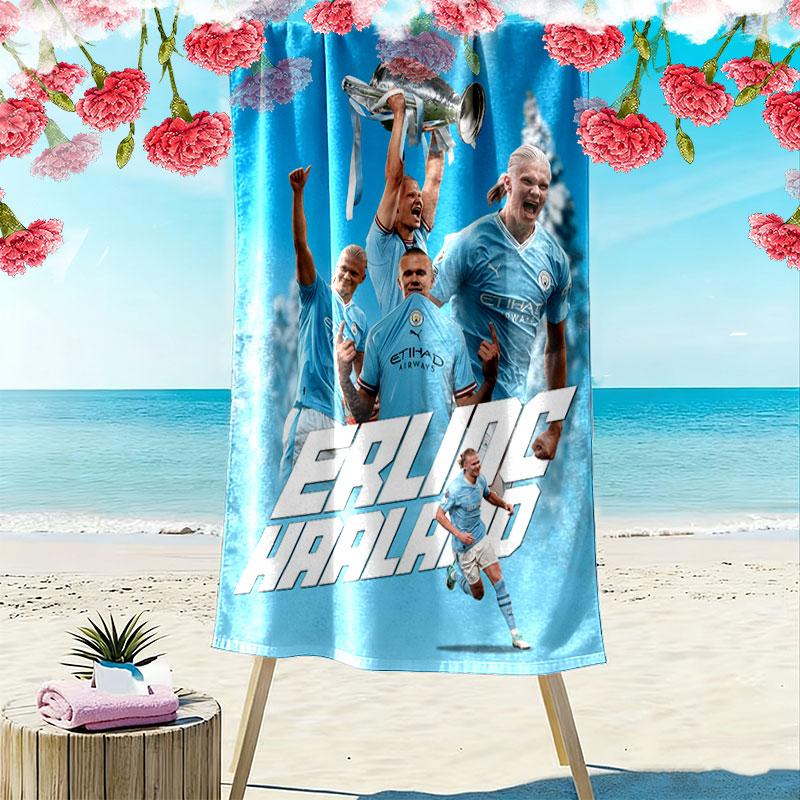 Football star Print Beach Towel, Large Soft Quick Dry Towel for Beach Camping Swimming