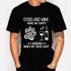 Dogs and Wine Make Me Happy Graphic Tshirt Funny Paw Fashion Harajuku T-shirt Hip Hop Men Brand T-shirt Trend Oversize Tee Shirt
