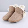 Fashion Smile Pop  Indoor Warm Non-slip Cotton Boots Lovely Style Furball Ornaments Woman Boots Soft Hairy Cotton Boots Pulls on Boots