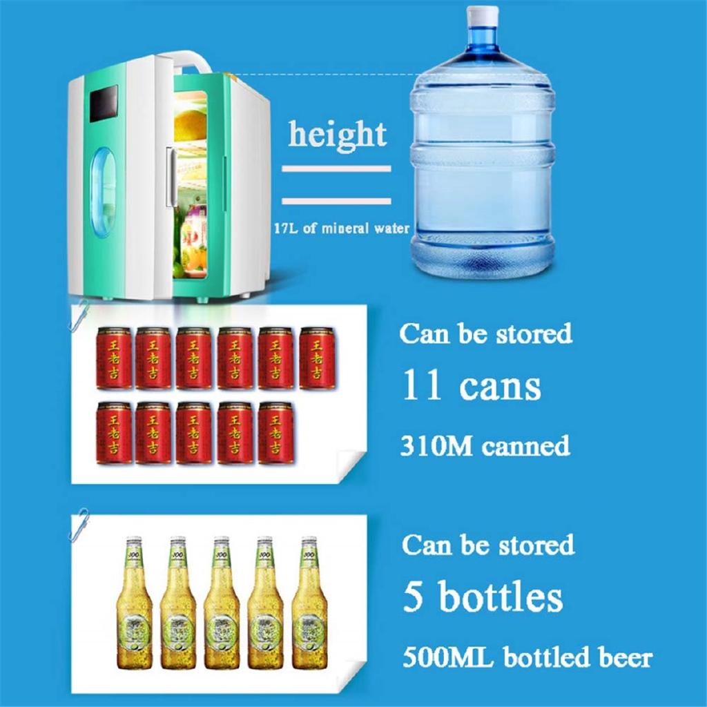 10L Portable Mini Refrigerator 12V/220V Car Camping Home Fridge Cooler/Warmer Portable Handle Low Noise Freezer