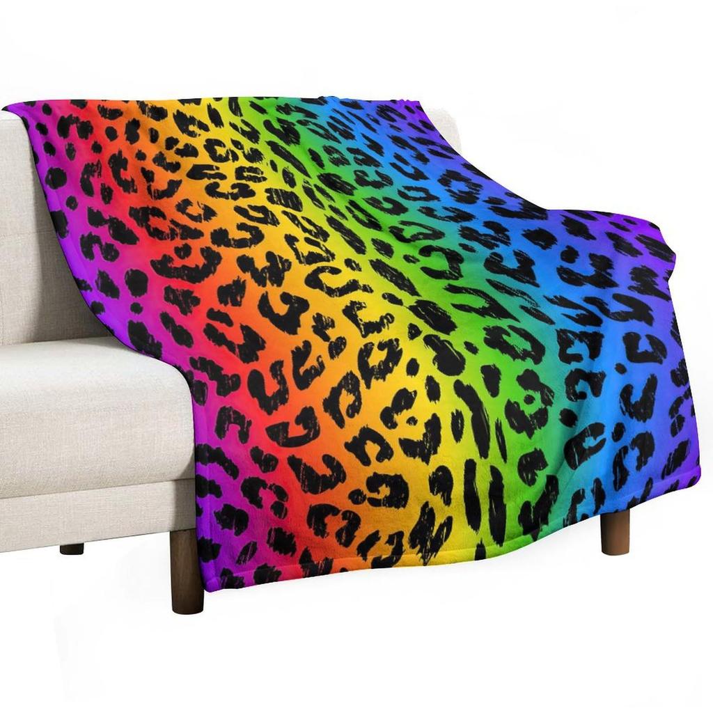 Farbe Leopardenmuster Digitaldruck Decke Damen Erwachsene Flanelldecke Wildleder-Muster Bett Sofa Decke