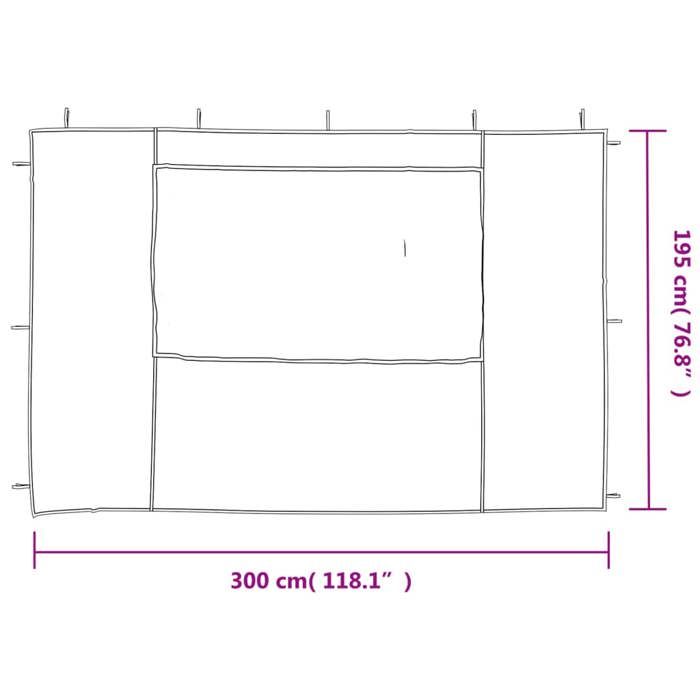 Paroi de tente de réception - vidaXL - 2 pcs - PE résistant aux UV - Couleur Bleu - Avec fenêtres décoratives