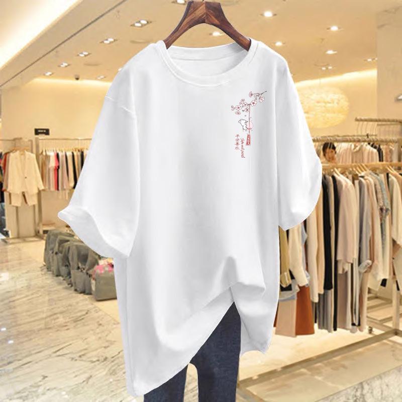 

2025 Summer Women s Red Short-Sleeve Retro Chinese Style Pure Cotton T-Shirt S